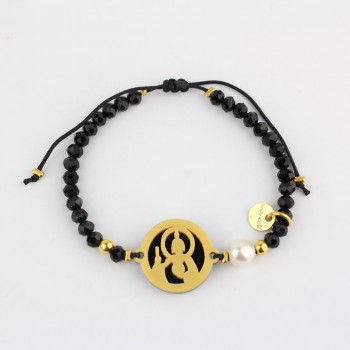 San Judas. Pulsera Medalla. Negro