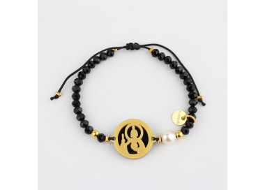 San Judas. Pulsera Medalla. Negro