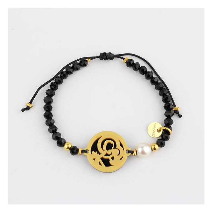 San José. Pulsera Medalla. Negro