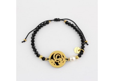 San José. Pulsera Medalla. Negro