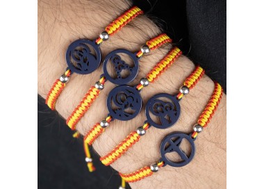 Cristo. Pulsera Macramé Bandera. Hombre