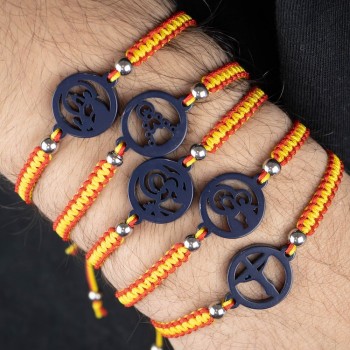 Virgen del Carmen. Pulsera Macramé Bandera. Hombre