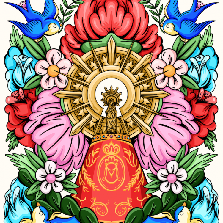 Virgen del Pilar. Print Ilustrado