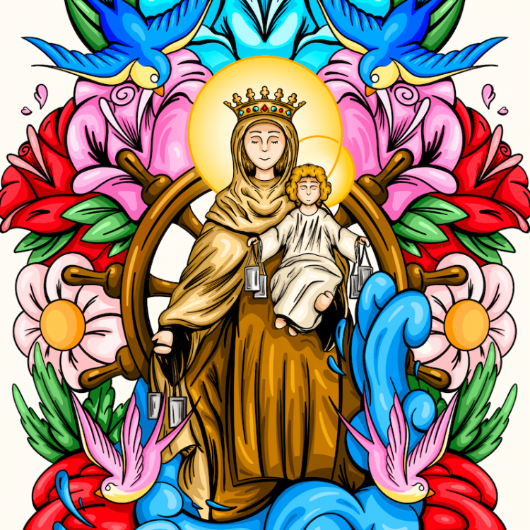 Virgen del Carmen. Print Ilustrado