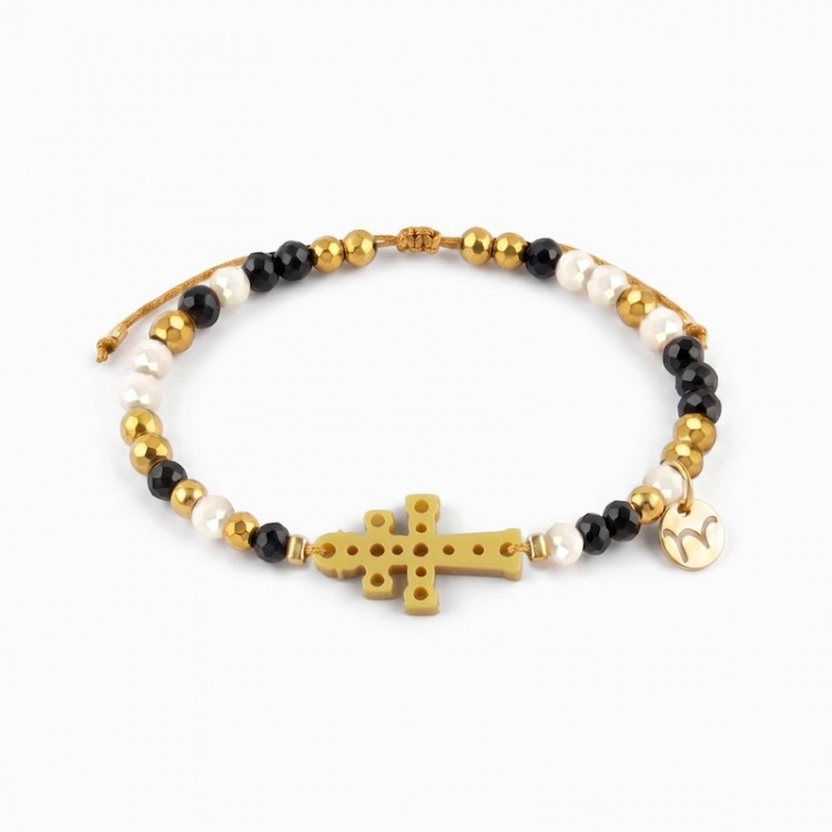 Cruz de Caravaca. Pulsera Dorada.