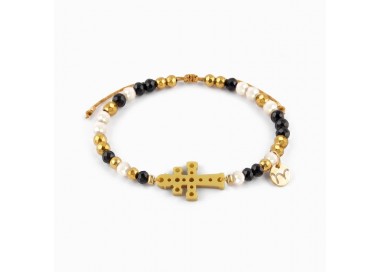 Cruz de Caravaca. Pulsera Dorada.