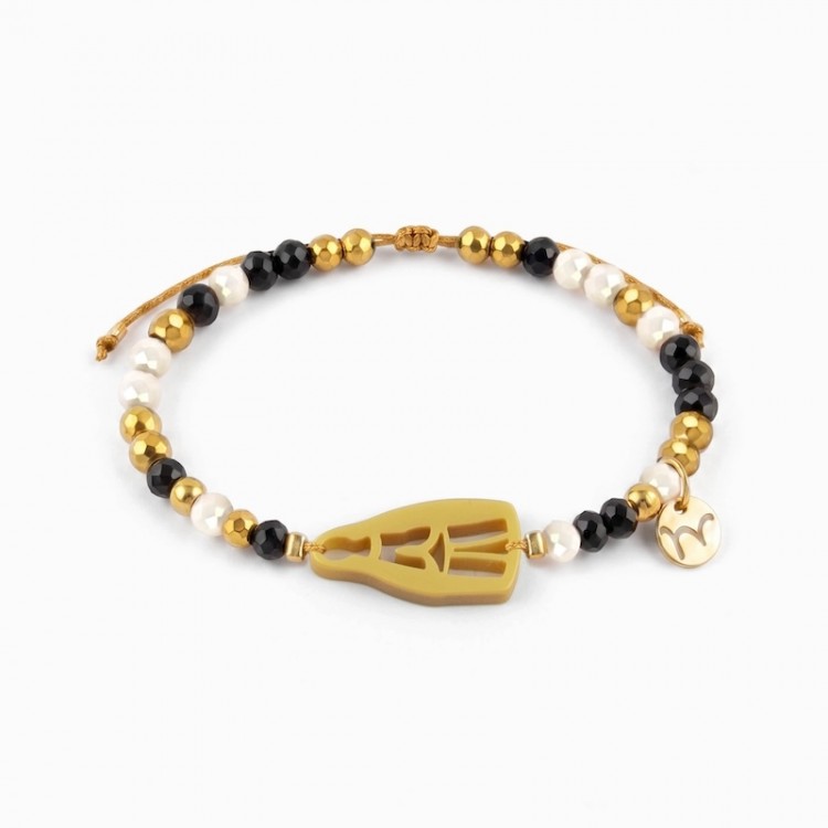 Virgen de Lourdes. Pulsera Dorada.
