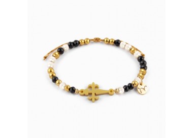 Cruz de Santiago. Pulsera Dorada.