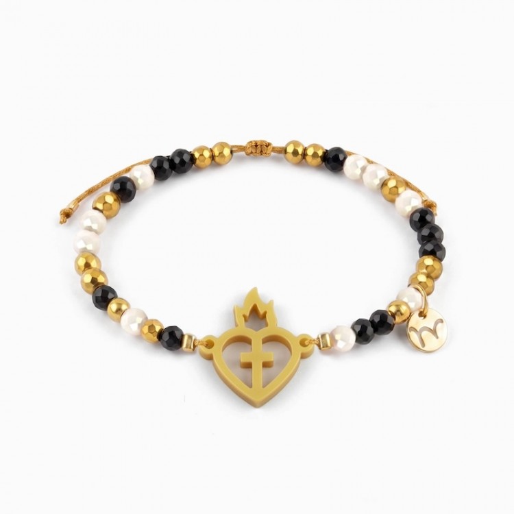 Sagrado Corazón de Jesús. Pulsera Dorada.