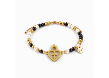 Sagrado Corazón de Jesús. Pulsera Dorada.
