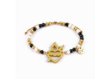 Inmaculado Corazón de María. Pulsera Dorada.