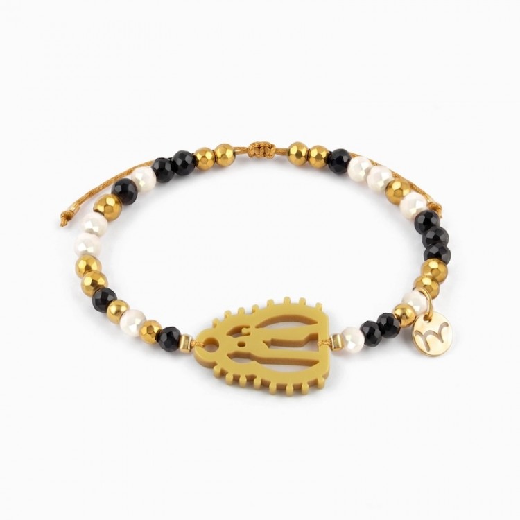 Virgen de los Ojos Grandes. Pulsera Dorada.