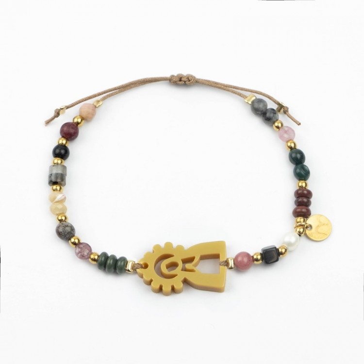 Virgen de la Paloma. Pulsera Mix Dorada