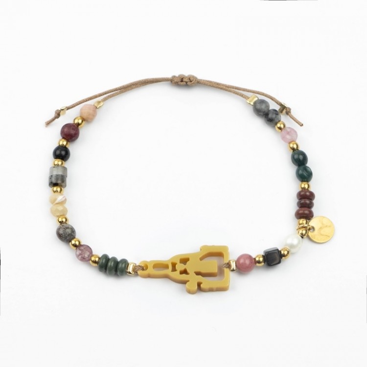 Virgen de Montserrat. Pulsera Mix Dorada