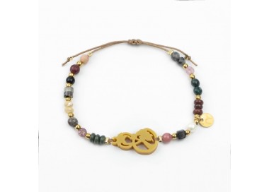 Virgen del Perpetuo Socorro. Pulsera Mix Dorada