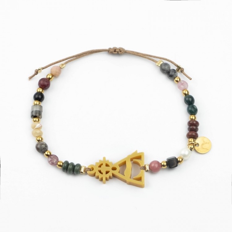Virgen de las Angustias. Pulsera Mix Dorada