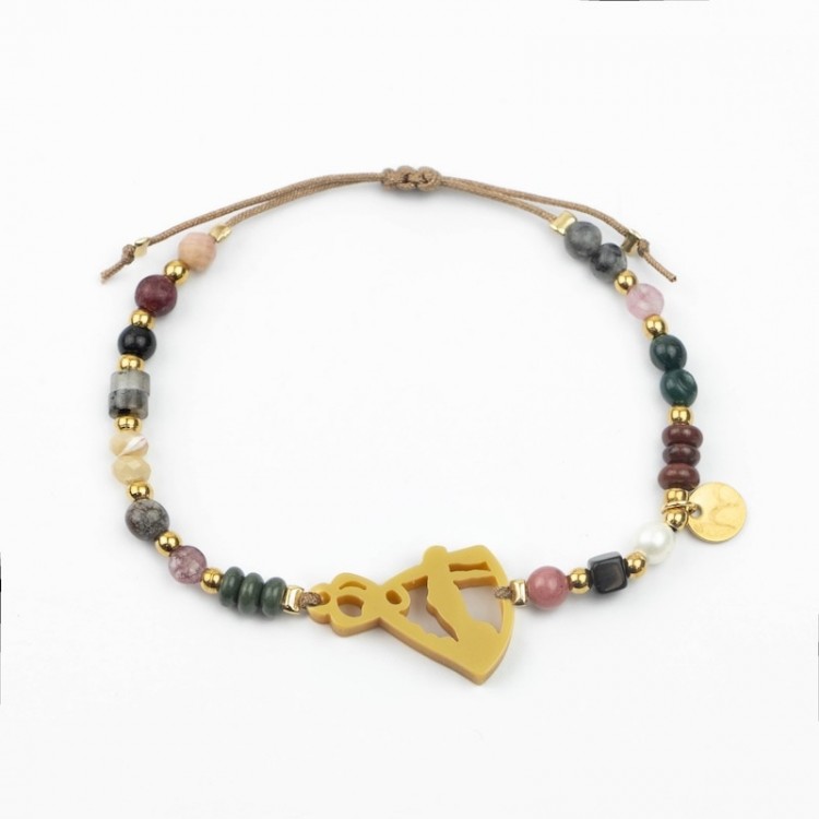 Virgen del Camino. Pulsera Mix Dorada