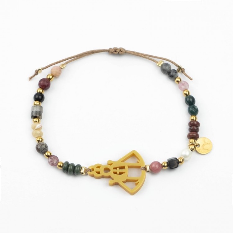 Virgen de la Fuensanta. Pulsera Mix Dorada