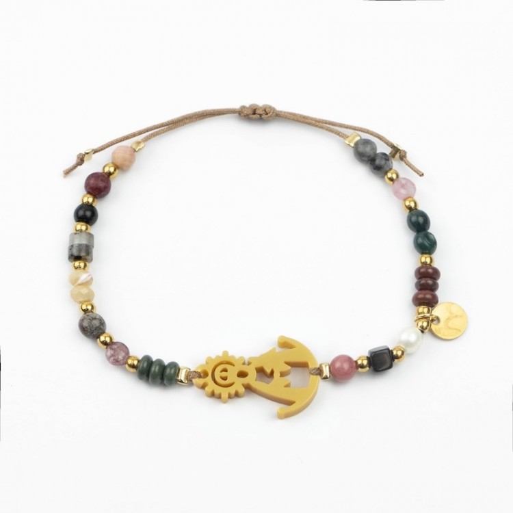 Virgen de los Llanos. Pulsera Mix Dorada