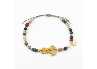 Virgen de los Llanos. Pulsera Mix Dorada