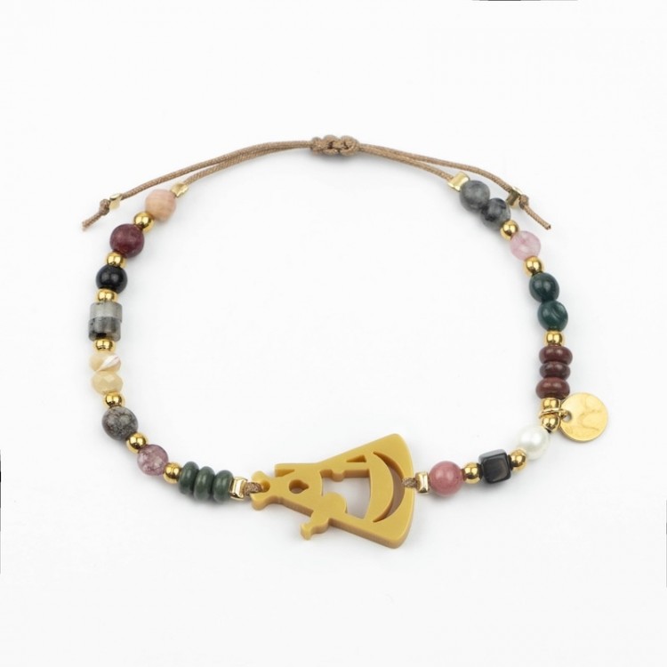 Virgen de la Candelaria. Pulsera Mix Dorada