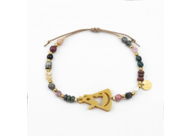 Virgen de la Candelaria. Pulsera Mix Dorada