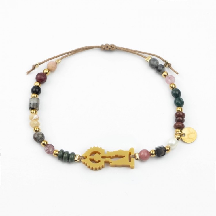 Virgen de San Lorenzo. Pulsera Mix Dorada