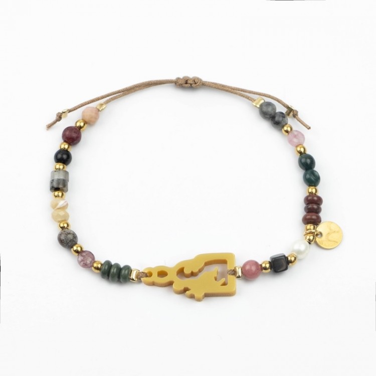 Virgen de Valvanera. Pulsera Mix Dorada