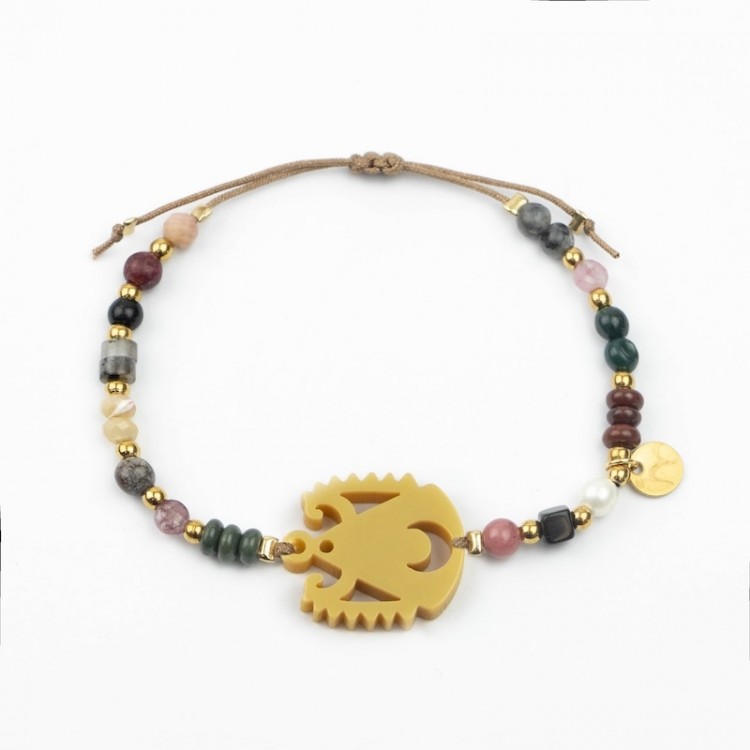 Virgen del Prado. Pulsera Mix Dorada