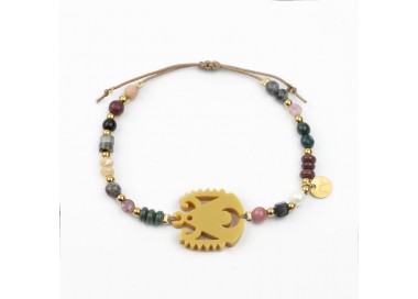 Virgen del Prado. Pulsera Mix Dorada