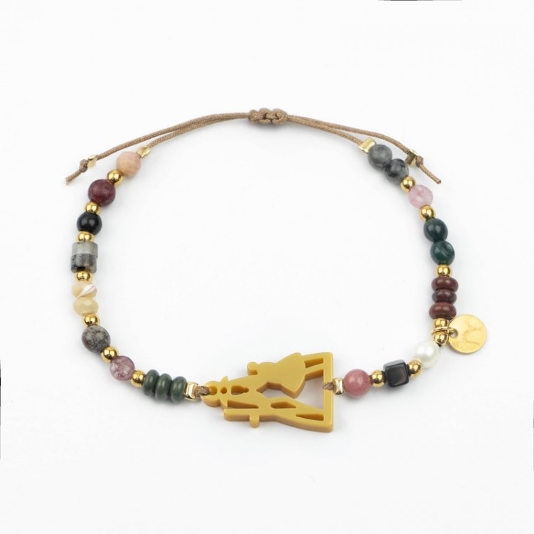 Virgen Peregrina. Pulsera Mix Dorada