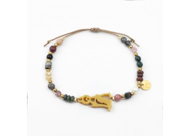 Virgen de la Piedad. Pulsera Mix Dorada