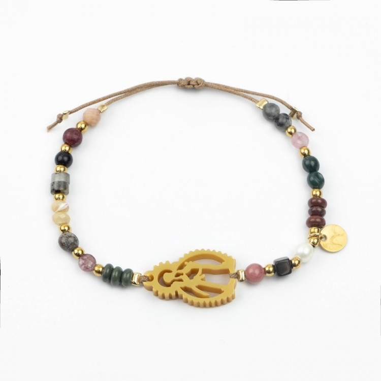 Virgen de la Cinta. Pulsera Mix Dorada