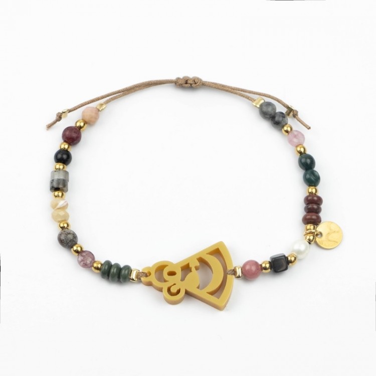 Virgen del Pino. Pulsera Mix Dorada