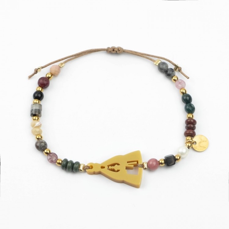 Virgen de los Reyes. Pulsera Mix Dorada