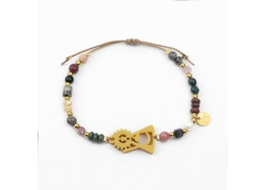 Virgen de la Montaña. Pulsera Mix Dorada