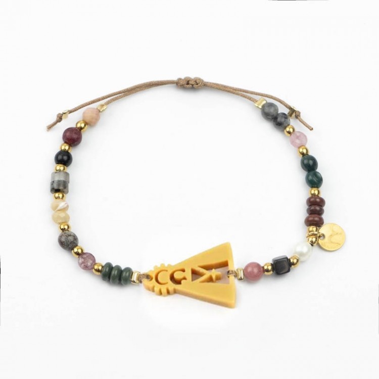 Virgen del Sufragio. Pulsera Mix Dorada