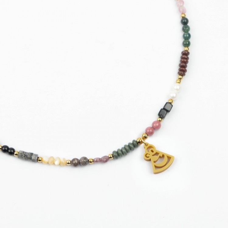 Virgen del Pino. Gargantilla Mix Dorada