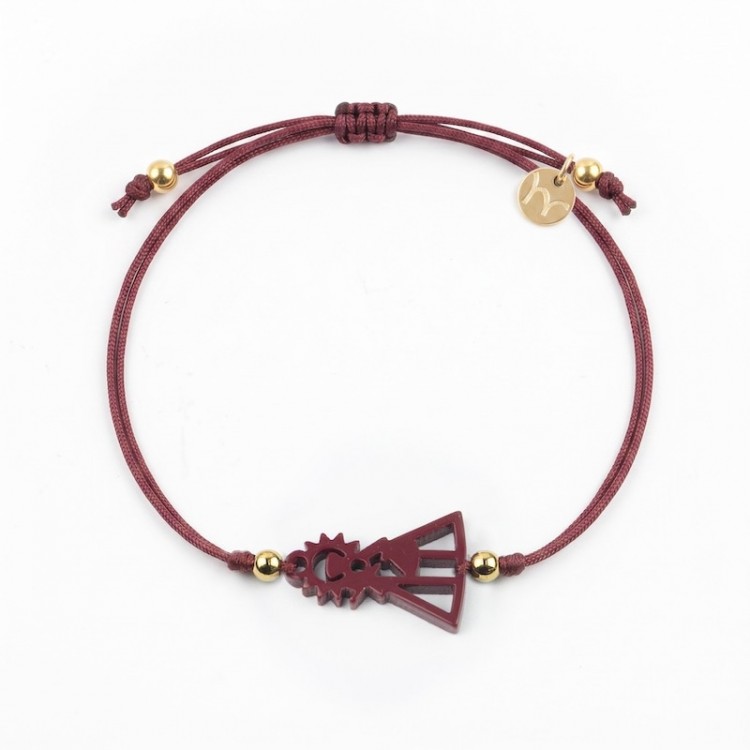 Virgen de Guadalupe española. Pulsera Hilo.