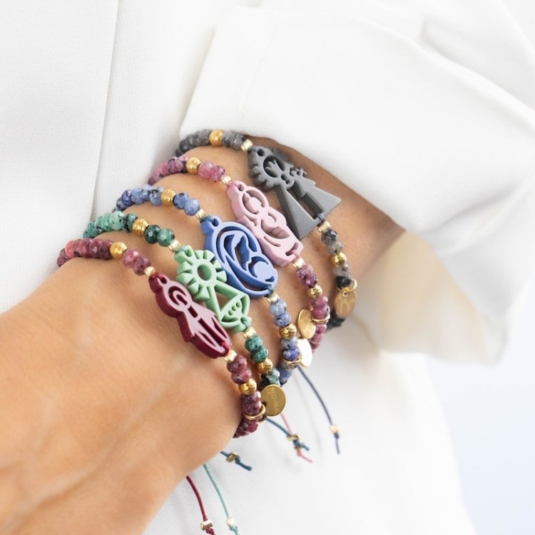 Virgen María. Pulsera Ágatas.