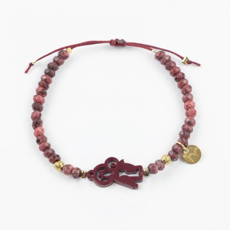 Virgen del Carmen. Pulsera Ágatas.