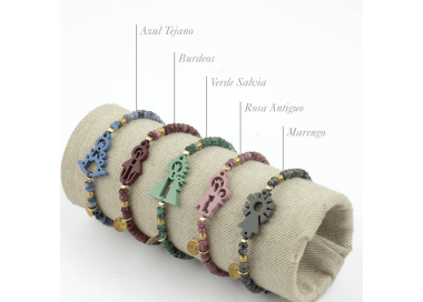 Virgen del Carmen. Pulsera Ágatas.
