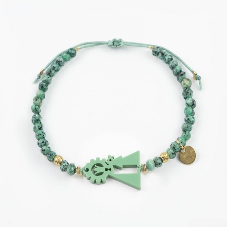 Virgen de los Desamparados. Pulsera Ágatas.