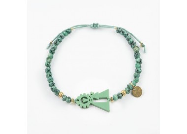 Virgen de los Desamparados. Pulsera Ágatas.