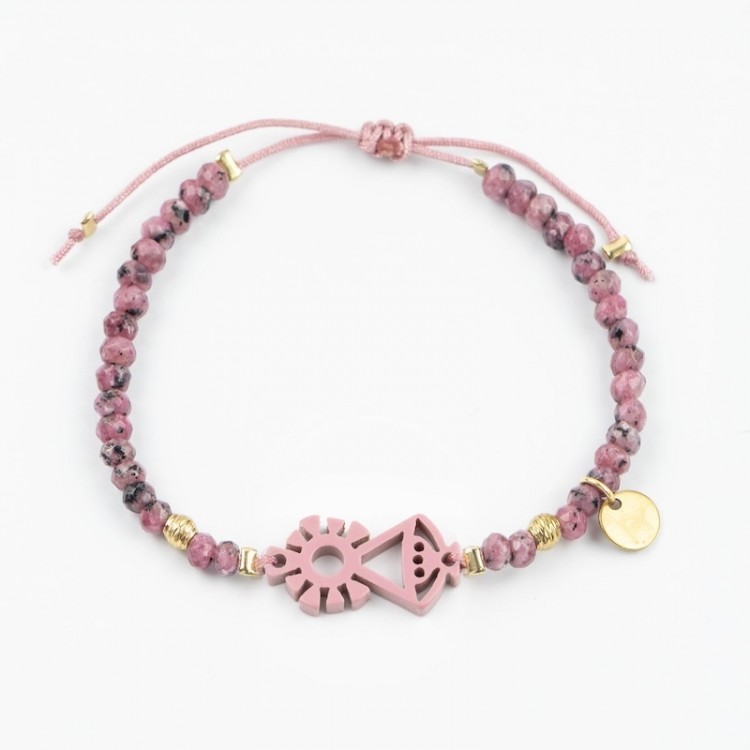 Virgen de Covadonga. Pulsera Ágatas.
