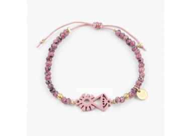 Virgen de Covadonga. Pulsera Ágatas.