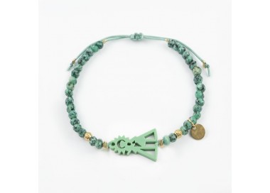 Virgen de Guadalupe española. Pulsera Ágatas.