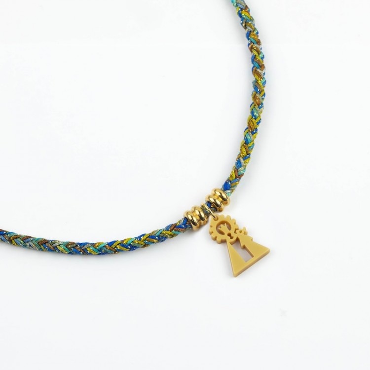 Virgen de los Desamparados. Gargantilla Cordón Multicolor