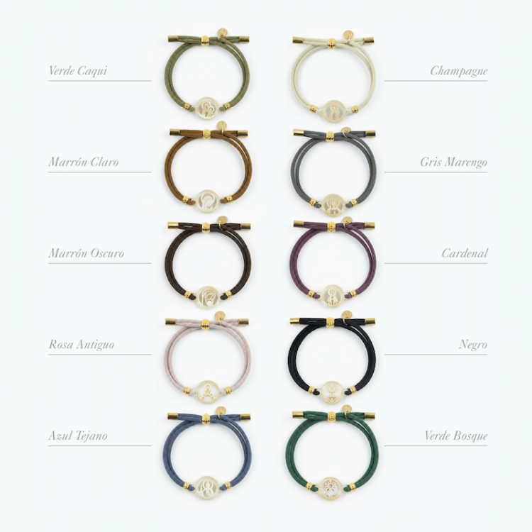 Virgen de los Desamparados. Pulsera Elástica Nácar