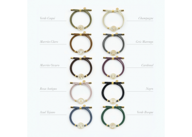 Virgen de los Desamparados. Pulsera Elástica Nácar